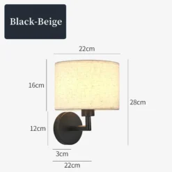 Lámpara de pared de noche con foco giratorio, moderna pantalla de tela, lámpara de lectura, aplique para dormitorio, decoración del hogar, LED E27 - Image 11