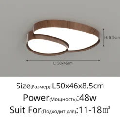Creative Home Design Ceiling Light for Living Room Led Ceiling Lights Wooden House Lighting Fixture Creative Walnut Wood Bedroom - Image 8