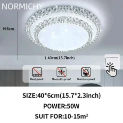 Modern Diamond Simple Design LED Ceiling Lamp White/Warm Light Bedroom Living Room Home Lighting Decorate Lustre Home Appliance - Image 9