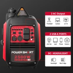 Alternative view of 2500W Portable Inverter Gas Generator, CO Detect Super Quiet Low Oil Shutdown,for Camping