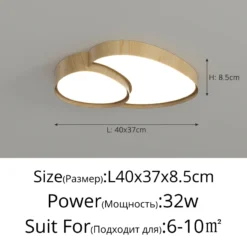 Creative Home Design Ceiling Light for Living Room Led Ceiling Lights Wooden House Lighting Fixture Creative Walnut Wood Bedroom - Image 7