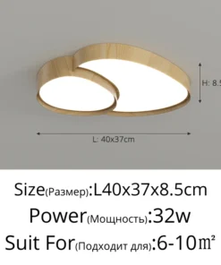 Creative Home Design Ceiling Light for Living Room Led Ceiling Lights Wooden House Lighting Fixture Creative Walnut Wood Bedroom - Image 7