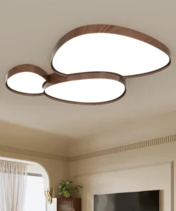 Creative Home Design Ceiling Light for Living Room Led Ceiling Lights Wooden House Lighting Fixture Creative Walnut Wood Bedroom
