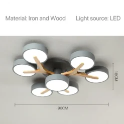 Nordic Modern Macaron Ceiling Lamp Chandelier Bedroom Minimalist Wood Home Decor Living Room Kitchen LED Lighting Fixtures - Image 14