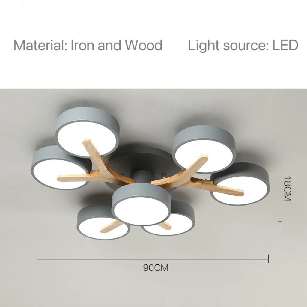 Nordic Modern Macaron Ceiling Lamp Chandelier Bedroom Minimalist Wood Home Decor Living Room Kitchen LED Lighting Fixtures - Image 14
