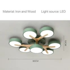 Nordic Modern Macaron Ceiling Lamp Chandelier Bedroom Minimalist Wood Home Decor Living Room Kitchen LED Lighting Fixtures - Image 15