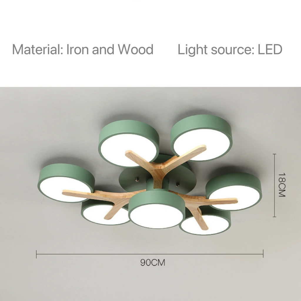 Nordic Modern Macaron Ceiling Lamp Chandelier Bedroom Minimalist Wood Home Decor Living Room Kitchen LED Lighting Fixtures - Image 15