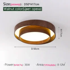 Lámpara de techo LED de madera de nogal nórdico Menvix para sala de estar, comedor, balcón, dormitorio, decoración del hogar, iluminación interior - Image 7