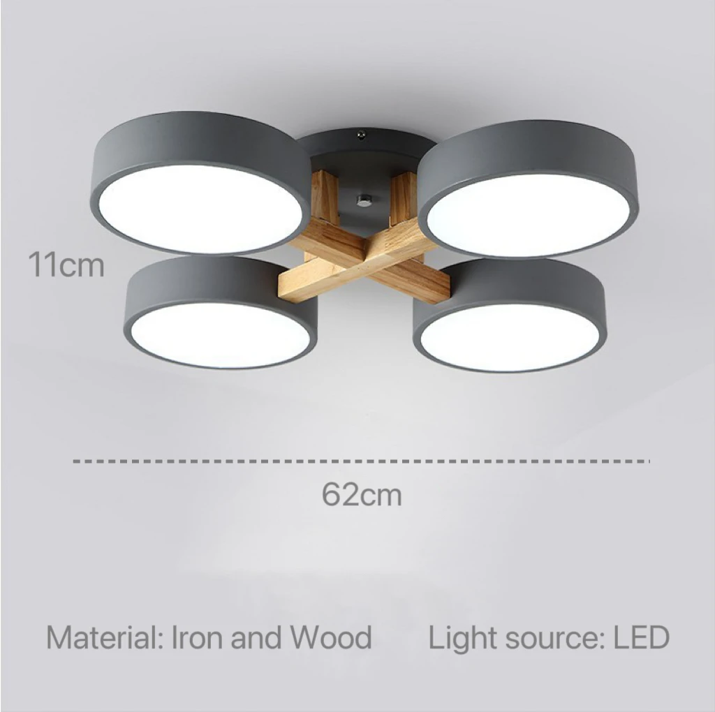 Nordic Modern Macaron Ceiling Lamp Chandelier Bedroom Minimalist Wood Home Decor Living Room Kitchen LED Lighting Fixtures - Image 6