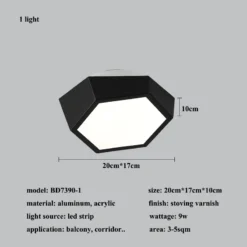 Modern Geometry Led Ceiling Lights White Black Alloy Ceiling Chandelier Lighting For Living Room Bedroom Home Decor Ceiling Lamp - Image 7