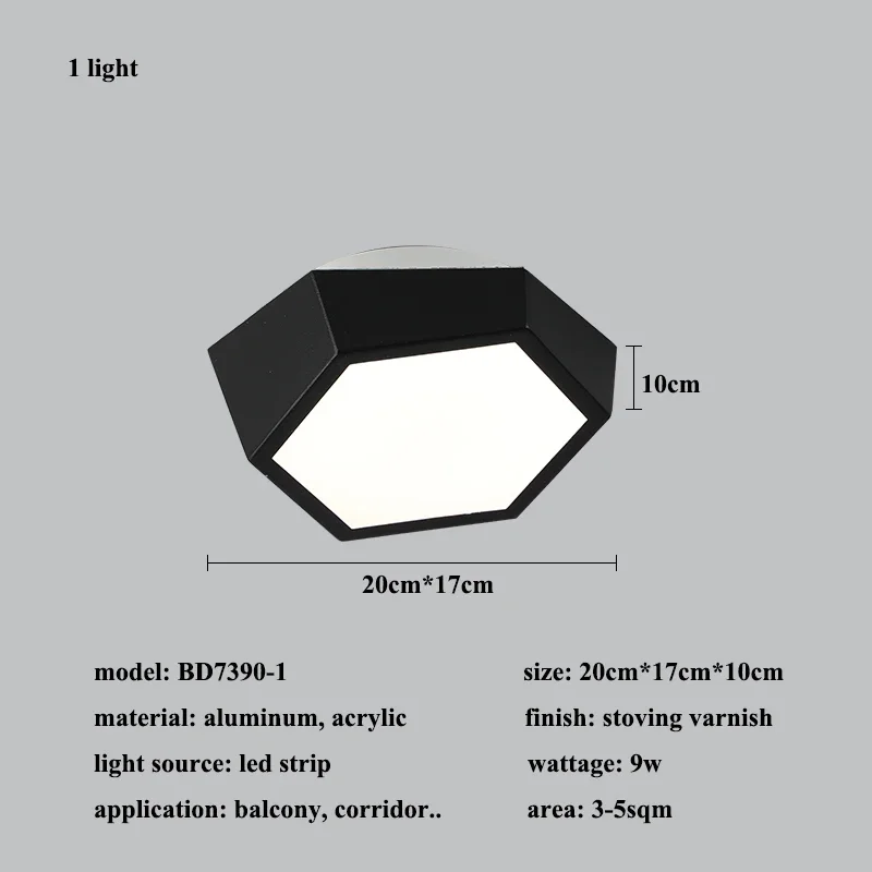Modern Geometry Led Ceiling Lights White Black Alloy Ceiling Chandelier Lighting For Living Room Bedroom Home Decor Ceiling Lamp - Image 7