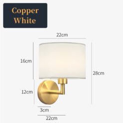 Lámpara de pared de noche con foco giratorio, moderna pantalla de tela, lámpara de lectura, aplique para dormitorio, decoración del hogar, LED E27 - Image 6