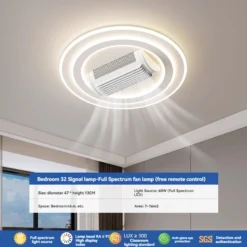 LED Invisible Bladeless Ceiling Fan Chandelier Smart Home Decoration for Living Room Bedroom Children's Room Indoor Lamps - Image 8