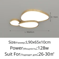 Creative Home Design Ceiling Light for Living Room Led Ceiling Lights Wooden House Lighting Fixture Creative Walnut Wood Bedroom - Image 10