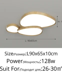 Creative Home Design Ceiling Light for Living Room Led Ceiling Lights Wooden House Lighting Fixture Creative Walnut Wood Bedroom - Image 10