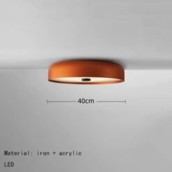 Nordic Simple Circular Ceiling Light After Modern Creative Dining Room Living Room Bedroom LED Black White Orange Ceiling Light - Image 6