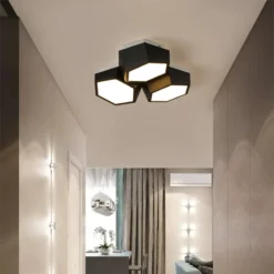 Modern Geometry Led Ceiling Lights White Black Alloy Ceiling Chandelier Lighting For Living Room Bedroom Home Decor Ceiling Lamp - Image 5