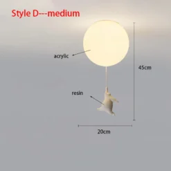 Nordic Resin Cartoon Bear Children's Room Bedroom Ceiling Light Acrylic Ball Dining Room Corridor Chandelier Warm Room Light E27 - Image 13