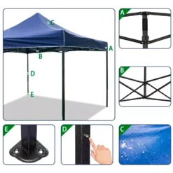 Carpa Toldo Plegable 3x3 Impermeable Reforzado Uso Rudo - Imagen 5