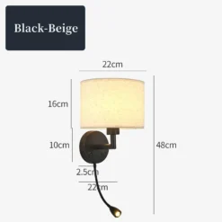 Lámpara de pared de noche con foco giratorio, moderna pantalla de tela, lámpara de lectura, aplique para dormitorio, decoración del hogar, LED E27 - Image 15