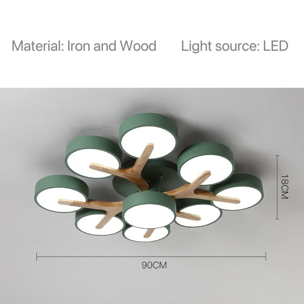 Nordic Modern Macaron Ceiling Lamp Chandelier Bedroom Minimalist Wood Home Decor Living Room Kitchen LED Lighting Fixtures - Image 12