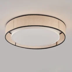 LED Bedroom Ceiling Light Study Living Room LED Lamps Itchen Dining Table Lighting Circular Shape Fabric Lampshade Home Decor