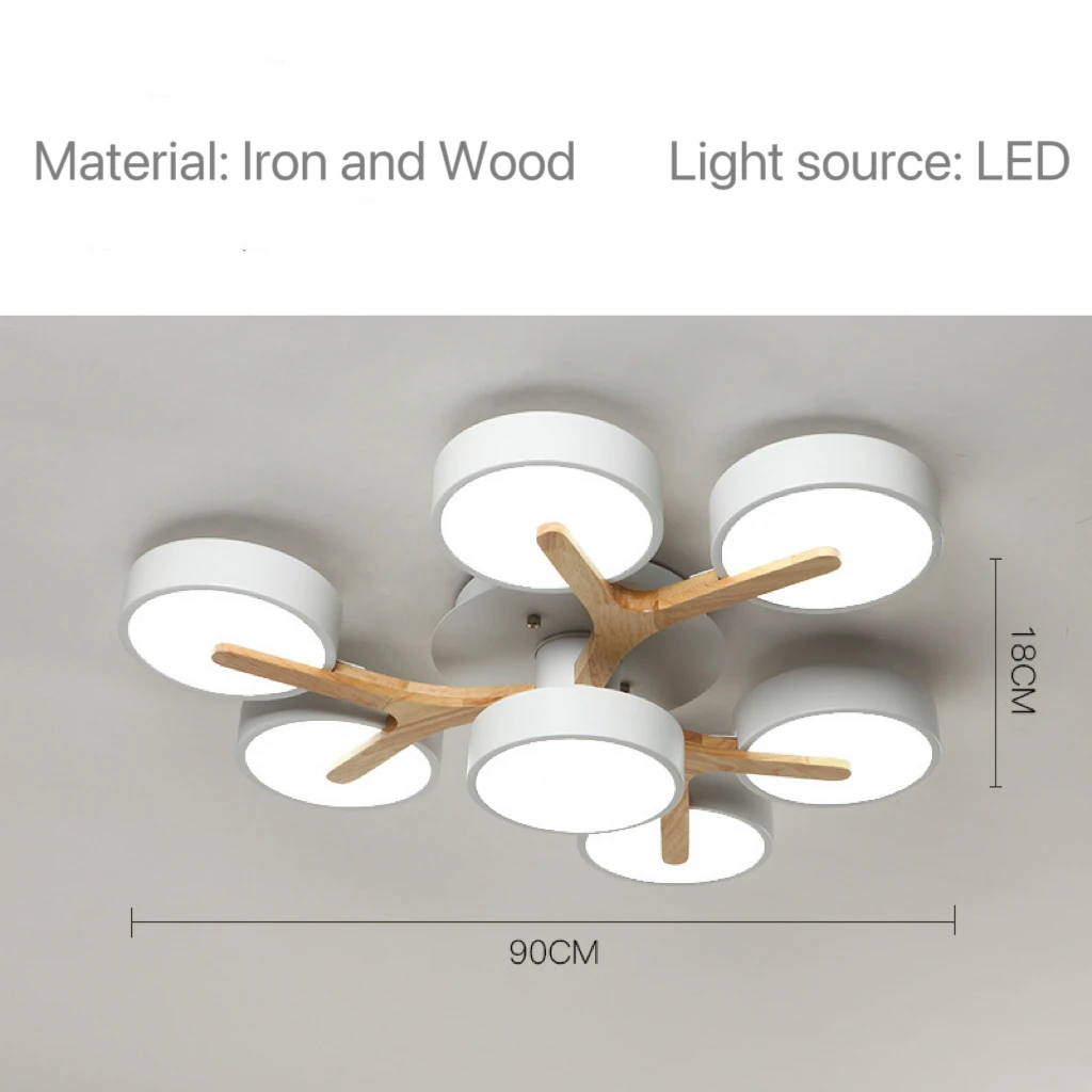 Nordic Modern Macaron Ceiling Lamp Chandelier Bedroom Minimalist Wood Home Decor Living Room Kitchen LED Lighting Fixtures - Image 16