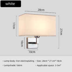 E27 Fabric Wall lamp with Switch LED Spotlight Reading Light Bedroom Study Equipment Hotel Bedhead Nordic Home Decoration Light - Image 10