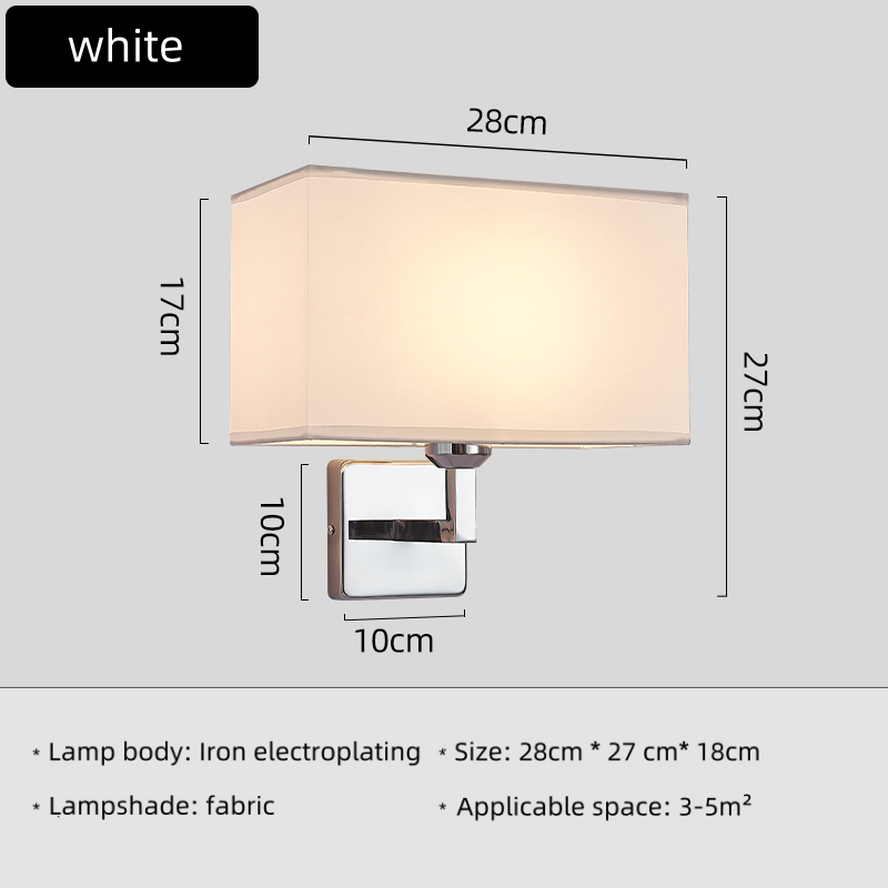 E27 Fabric Wall lamp with Switch LED Spotlight Reading Light Bedroom Study Equipment Hotel Bedhead Nordic Home Decoration Light - Image 10