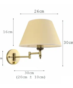Lámpara de pared telescópica americana de tela de hierro, plegable, con brazo basculante, creativa, para dormitorio, mesita de noche, estudio, lectura.