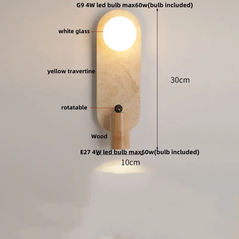 Lámpara de pared LED de vidrio blanco IWHD, lámpara de noche, vestíbulo, pasillo, estilo nórdico moderno, cueva amarilla, piedra creativa, lámpara de escalera - Image 18