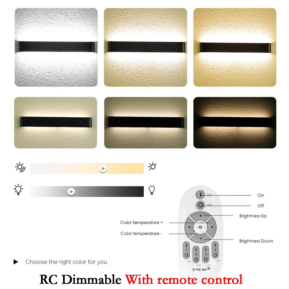 Lámpara de pared LED moderna regulable 110/220 V, lámpara de interior, apliques de pared, escalera, dormitorio, mesita de noche, sala de estar, iluminación del pasillo del hogar. - Image 3