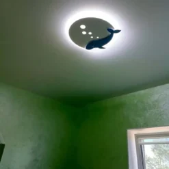Scandinavian children's room ceiling light simple modern cartoon dolphin warm romantic boys and girls bedroom lamps and lanterns - Image 4