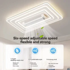 LED Invisible Bladeless Ceiling Fan Chandelier Smart Home Decoration for Living Room Bedroom Children's Room Indoor Lamps - Image 3