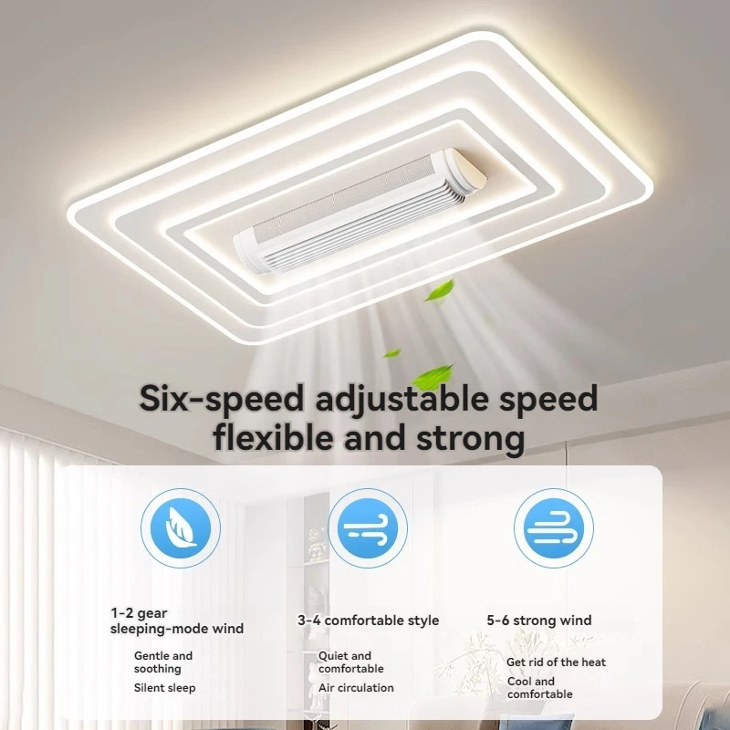 LED Invisible Bladeless Ceiling Fan Chandelier Smart Home Decoration for Living Room Bedroom Children's Room Indoor Lamps - Image 3
