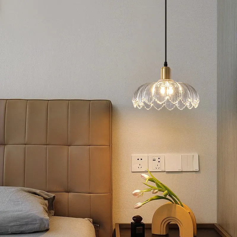 Lámpara de techo minimalista posmoderna de cobre de lujo para el hogar, el guardarropa, el dormitorio, el porche, el balcón, el pasillo, la iluminación de cristal.