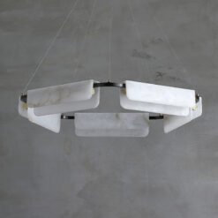 Lámpara colgante de mármol español D90CM para mesa de comedor, lámpara colgante de lujo de bronce para sala de estar, dormitorio, gran hotel, restaurante, lámpara colgante