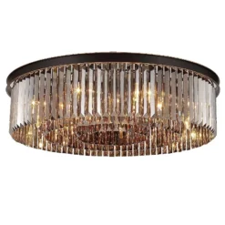 Alternative view of Lámpara de techo redonda moderna de cristal de lujo, lámpara de techo redonda negra E14, luminarias LED para cocina, comedor, dormitorio, iluminación del hogar.