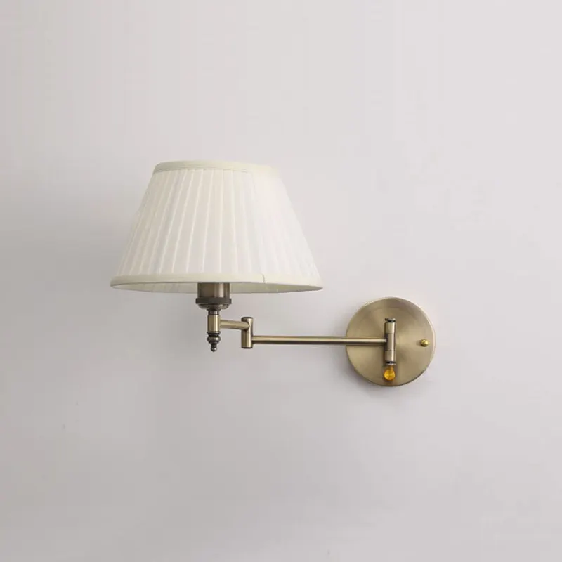Lámpara de pared telescópica americana de tela de hierro, plegable, con brazo basculante, creativa, para dormitorio, mesita de noche, estudio, lectura. - Image 3