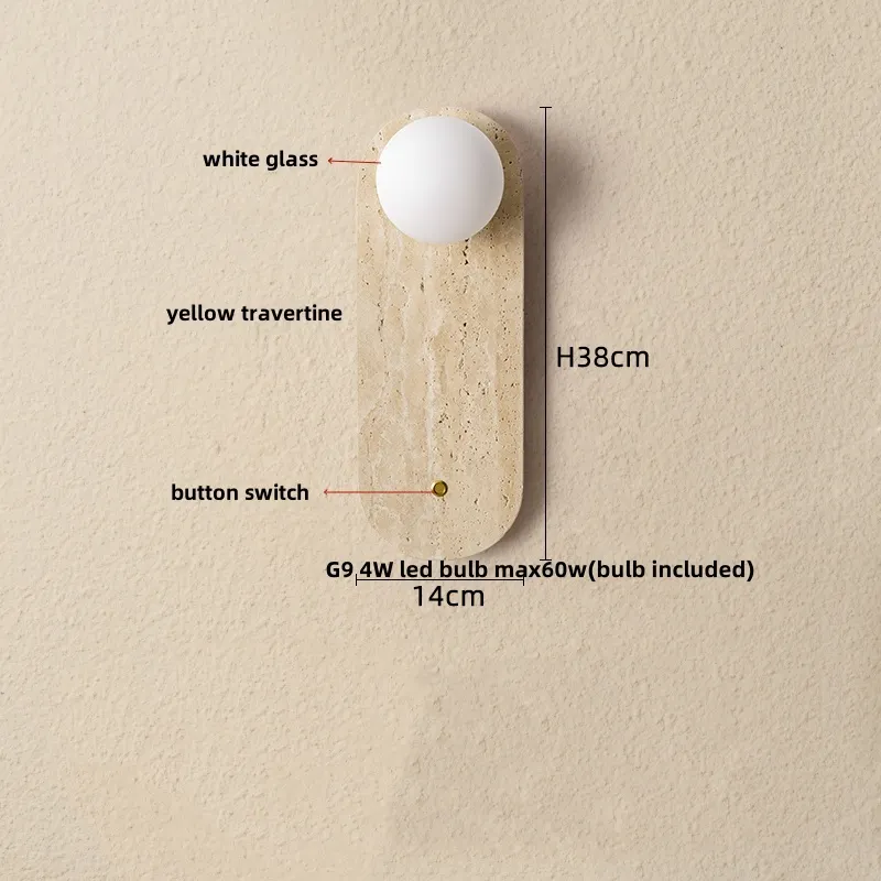 Lámpara de pared LED de vidrio blanco IWHD, lámpara de noche, vestíbulo, pasillo, estilo nórdico moderno, cueva amarilla, piedra creativa, lámpara de escalera - Image 13