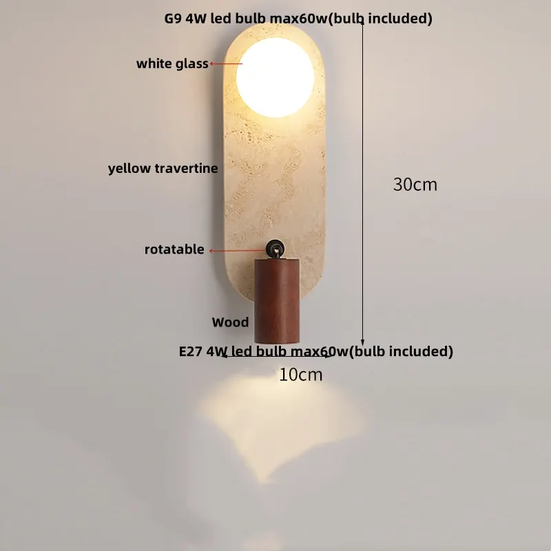 Lámpara de pared LED de vidrio blanco IWHD, lámpara de noche, vestíbulo, pasillo, estilo nórdico moderno, cueva amarilla, piedra creativa, lámpara de escalera - Image 19