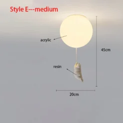 Nordic Resin Cartoon Bear Children's Room Bedroom Ceiling Light Acrylic Ball Dining Room Corridor Chandelier Warm Room Light E27 - Image 19