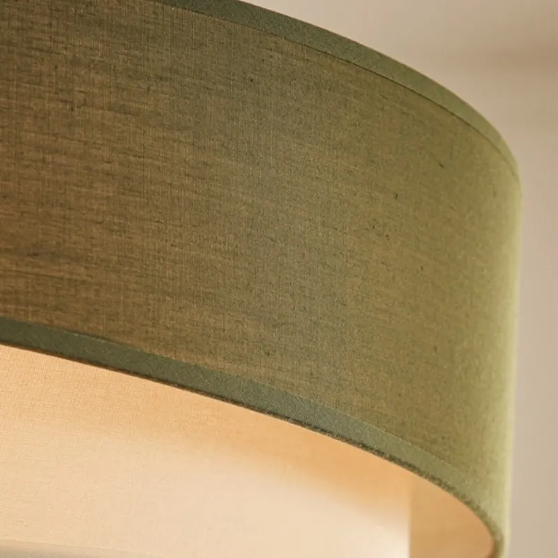 Wabi Sabi Antique Bedroom Ceiling Lights Circular Green/white Cloth Lamp Cafe Kitchen Bedroom Decor Ceiling Lamps Luminaires - Image 4
