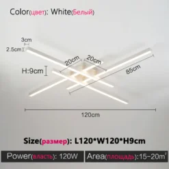 Black chandelier square bedroom lamps living room lamp led ceiling lamp Nordic minimalist creative led ceiling lamp strip lights - Image 19