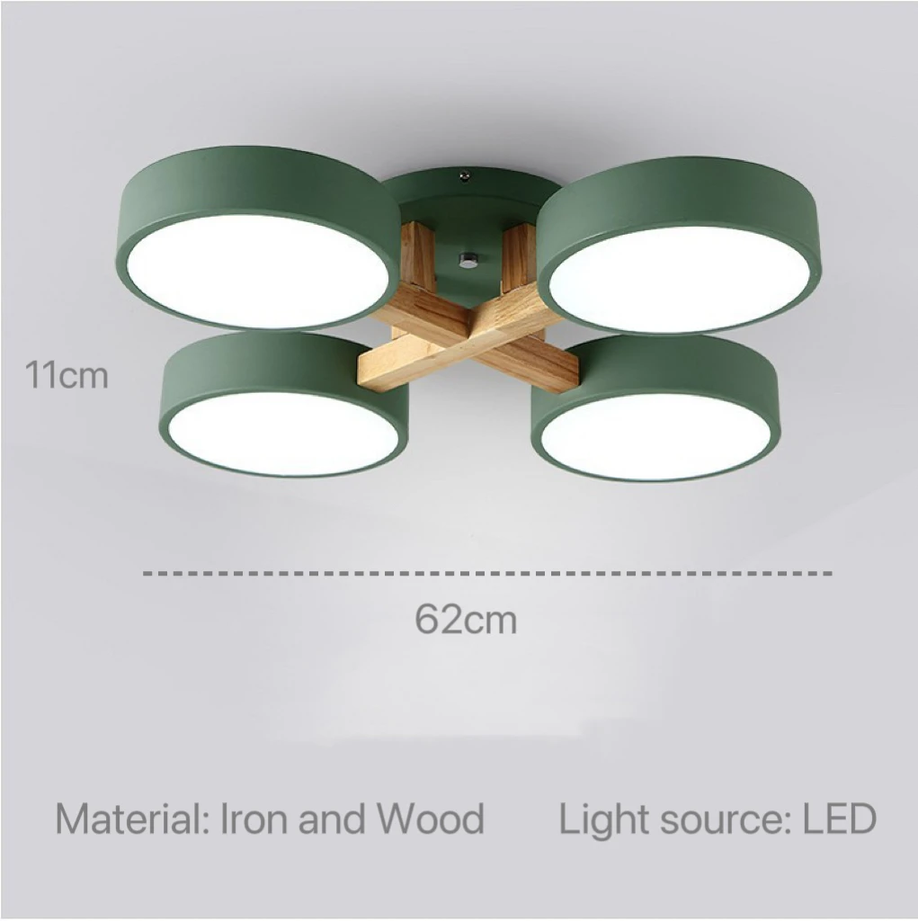 Nordic Modern Macaron Ceiling Lamp Chandelier Bedroom Minimalist Wood Home Decor Living Room Kitchen LED Lighting Fixtures - Image 8