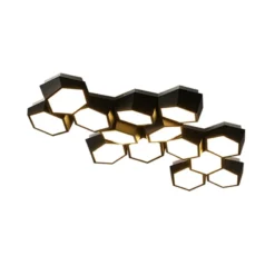 Modern Geometry Led Ceiling Lights White Black Alloy Ceiling Chandelier Lighting For Living Room Bedroom Home Decor Ceiling Lamp - Image 4