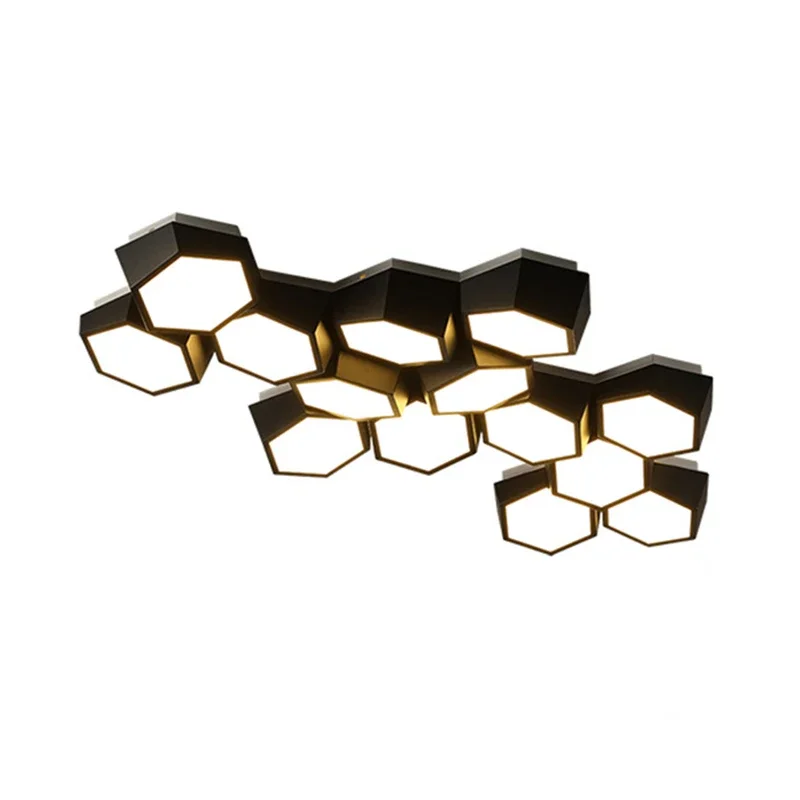 Modern Geometry Led Ceiling Lights White Black Alloy Ceiling Chandelier Lighting For Living Room Bedroom Home Decor Ceiling Lamp - Image 4
