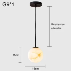 Luxury Marble Moon Chandelier Hotel Restaurant Aisle Bedroom Bedside Storefront Decoration Copper Planet Pendant Lighting - Image 8