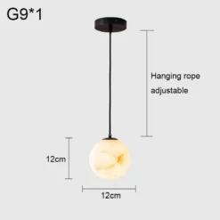 Luxury Marble Moon Chandelier Hotel Restaurant Aisle Bedroom Bedside Storefront Decoration Copper Planet Pendant Lighting - Image 7