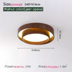 Lámpara de techo LED de madera de nogal nórdico Menvix para sala de estar, comedor, balcón, dormitorio, decoración del hogar, iluminación interior - Image 8